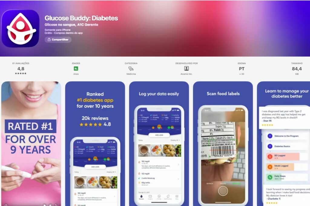 Aplicativo Glucose Buddy