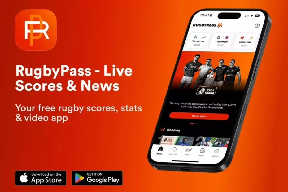 RugbyPass TV app para assistir rugby grátis no celular com jogos ao vivo e replays