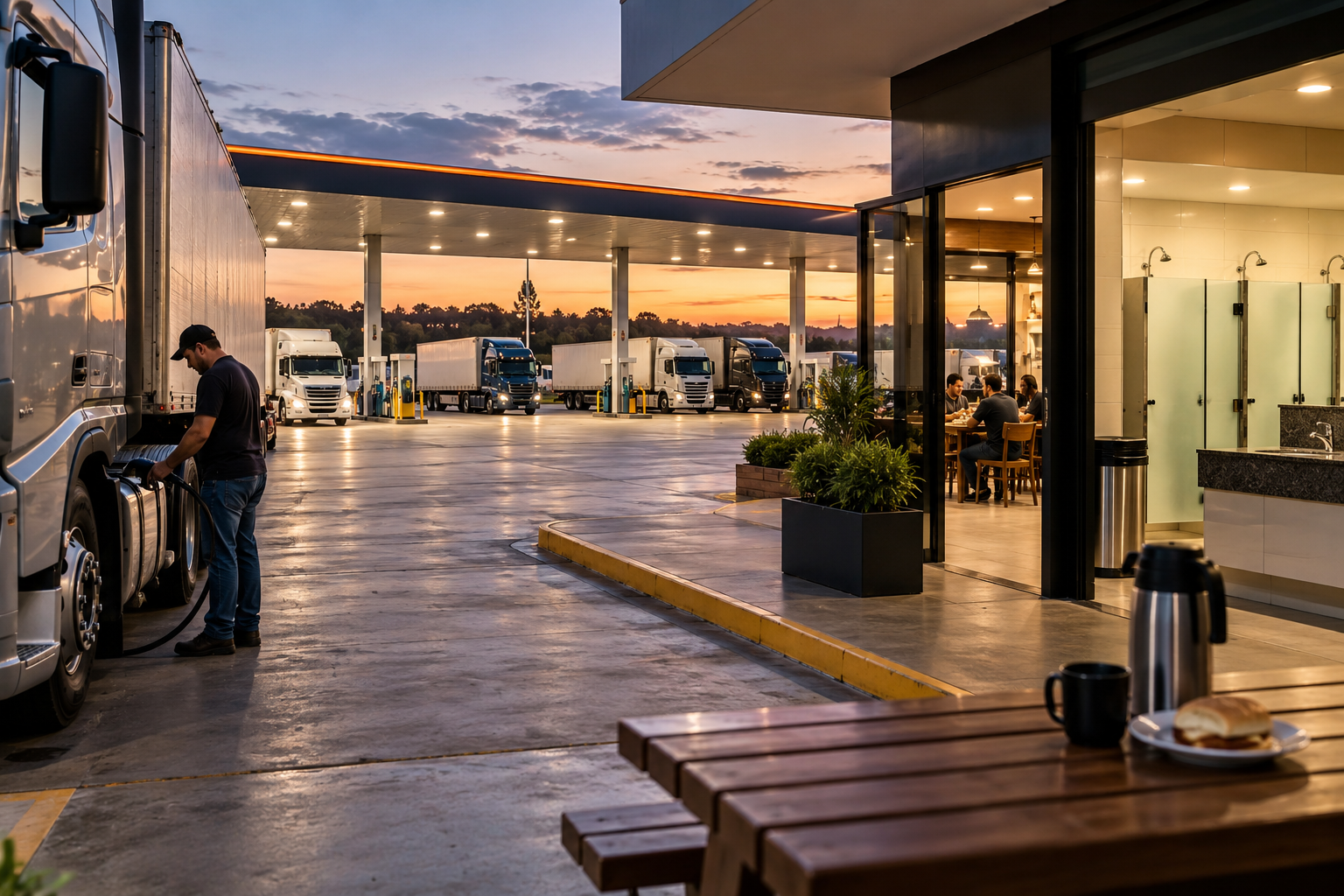Os melhores postos para caminhoneiros no Sul do Brasil oferecem estrutura para abastecer, estacionar, descansar e seguir viagem com mais conforto e segurança.